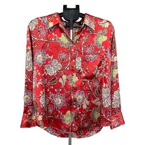 Zara Boho Floral Patterned Blouse Business Casual Colorful Top